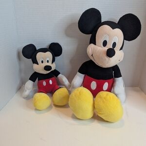 Disney Authentic Mickey Mouse And Baby Mickey Plush Toy Set